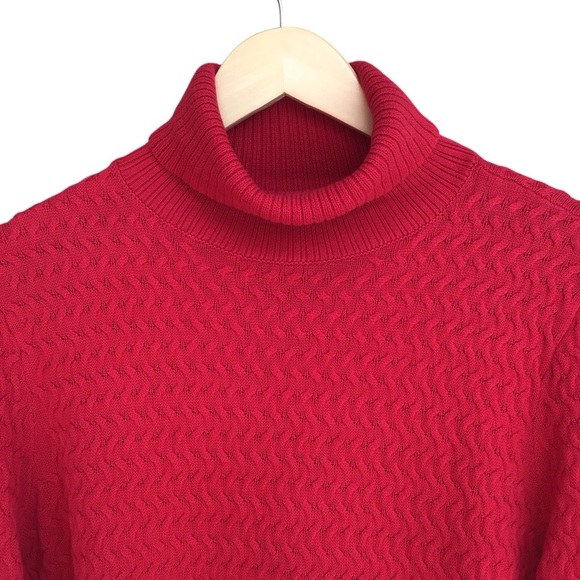 Lands' End Vibrant Red Cowl Neck Sweater - Picture 6 of 10